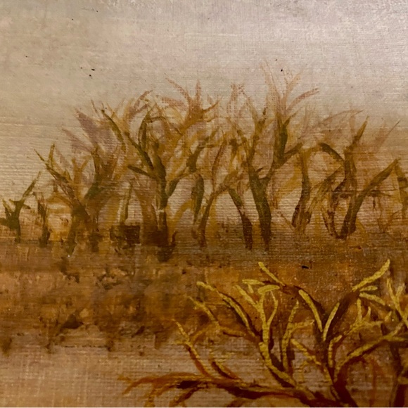 Rustic Autumn Landscape Watercolour Painting Handmade Original Art Water & Trees - Picture 8 of 9